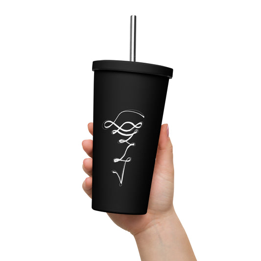 Eye Flower Insulated tumbler with a straw